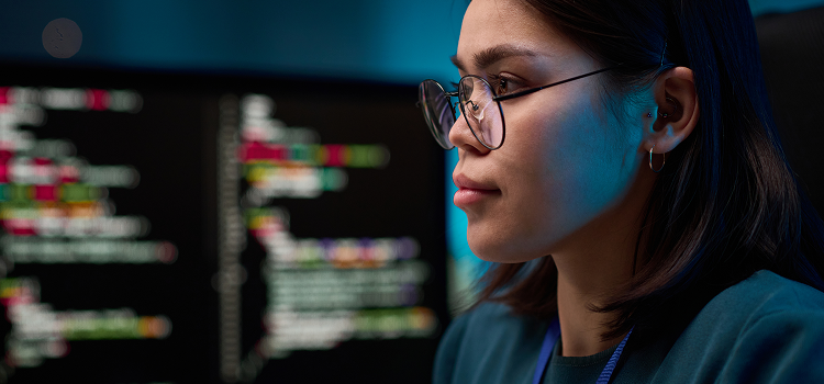 girl using computer
